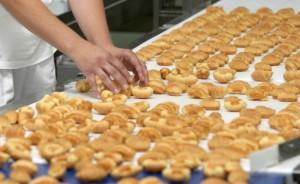 factory worker handling food