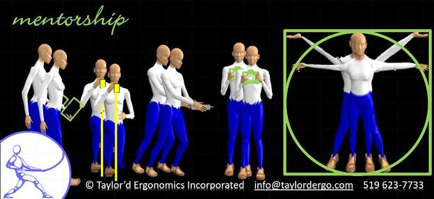 mannequins depicting an ergonomics intern and ergonomist mentor